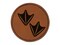Duck Tracks Footprints Round Iron-On Engraved Faux Leather Patch Applique - 2.5"